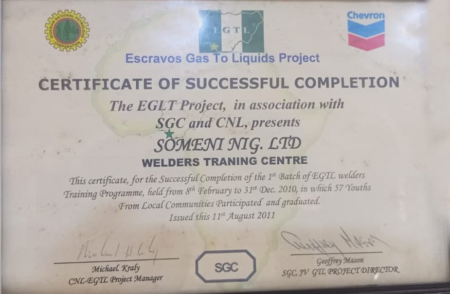 EGTL Welders Training – 1st Cohort